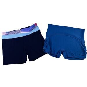 Ivivva by Lululemon Girls Lot Of 2 Shorts Size 12 Reversible Stretchy Activewear